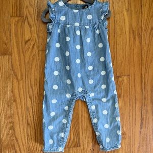 Baby Gap Ruffle Dot Denim One Piece